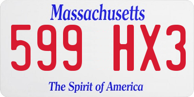 MA license plate 599HX3
