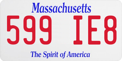 MA license plate 599IE8
