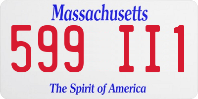 MA license plate 599II1