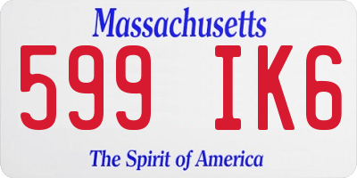 MA license plate 599IK6