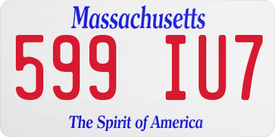 MA license plate 599IU7