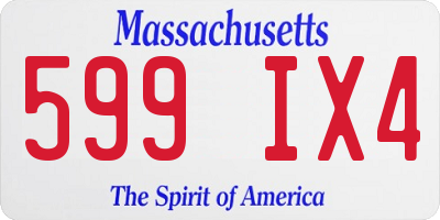MA license plate 599IX4