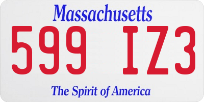 MA license plate 599IZ3