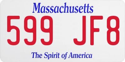 MA license plate 599JF8