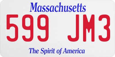 MA license plate 599JM3