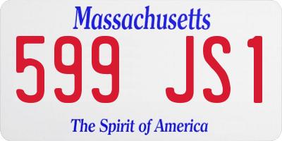MA license plate 599JS1