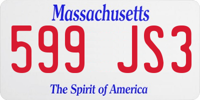 MA license plate 599JS3