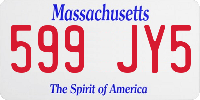 MA license plate 599JY5