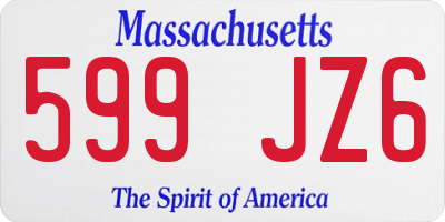 MA license plate 599JZ6