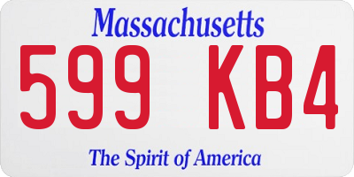 MA license plate 599KB4