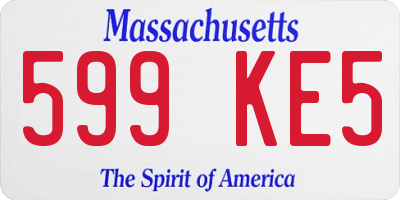 MA license plate 599KE5