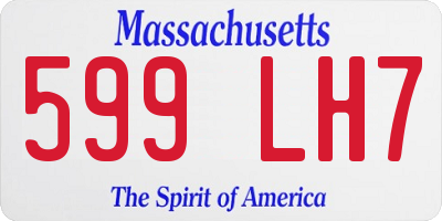 MA license plate 599LH7