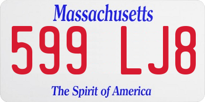 MA license plate 599LJ8