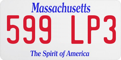 MA license plate 599LP3
