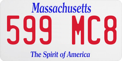 MA license plate 599MC8