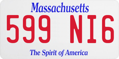 MA license plate 599NI6
