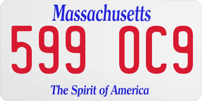 MA license plate 599OC9