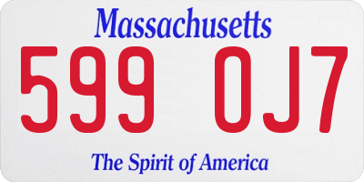 MA license plate 599OJ7