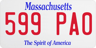 MA license plate 599PA0