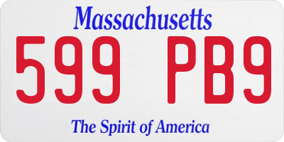 MA license plate 599PB9