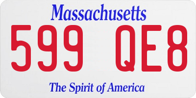 MA license plate 599QE8