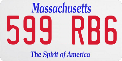 MA license plate 599RB6