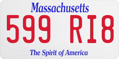 MA license plate 599RI8