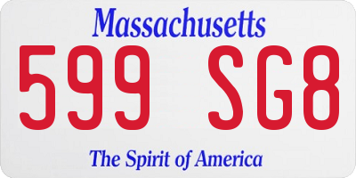 MA license plate 599SG8