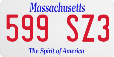 MA license plate 599SZ3