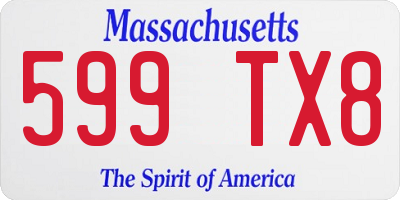MA license plate 599TX8