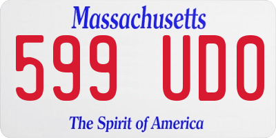 MA license plate 599UD0