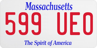 MA license plate 599UE0