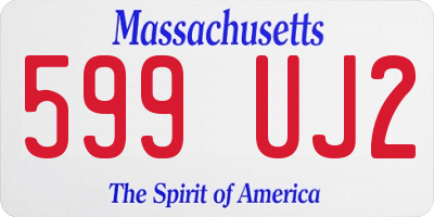 MA license plate 599UJ2