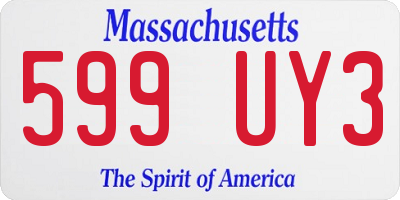MA license plate 599UY3