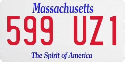 MA license plate 599UZ1
