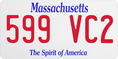 MA license plate 599VC2