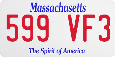 MA license plate 599VF3