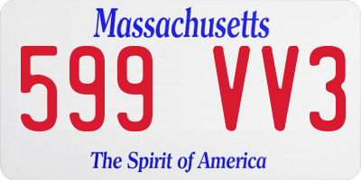 MA license plate 599VV3