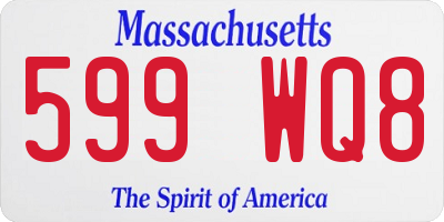 MA license plate 599WQ8