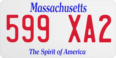 MA license plate 599XA2