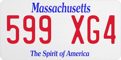 MA license plate 599XG4