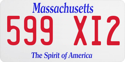 MA license plate 599XI2