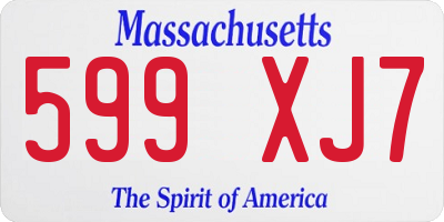 MA license plate 599XJ7