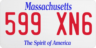 MA license plate 599XN6
