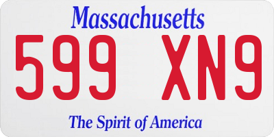 MA license plate 599XN9