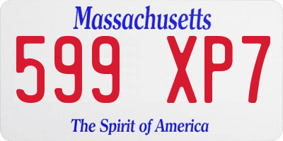 MA license plate 599XP7
