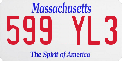 MA license plate 599YL3