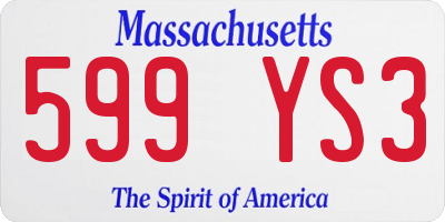 MA license plate 599YS3