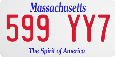 MA license plate 599YY7