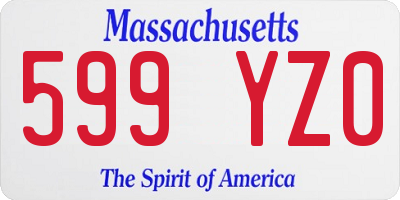 MA license plate 599YZ0